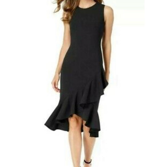 Calvin Klein Crisscross Ruffle Sheath Dress - Picture 3 of 7